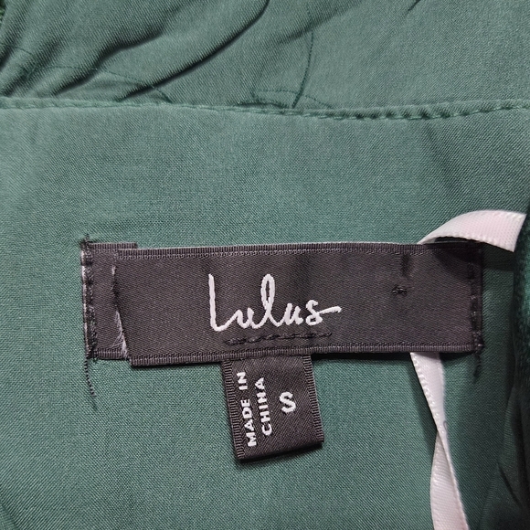 Lulus Fabulous Perfection Emerald Green Satin Pleated Midi Dress S Wedding Party - Picture 10 of 10